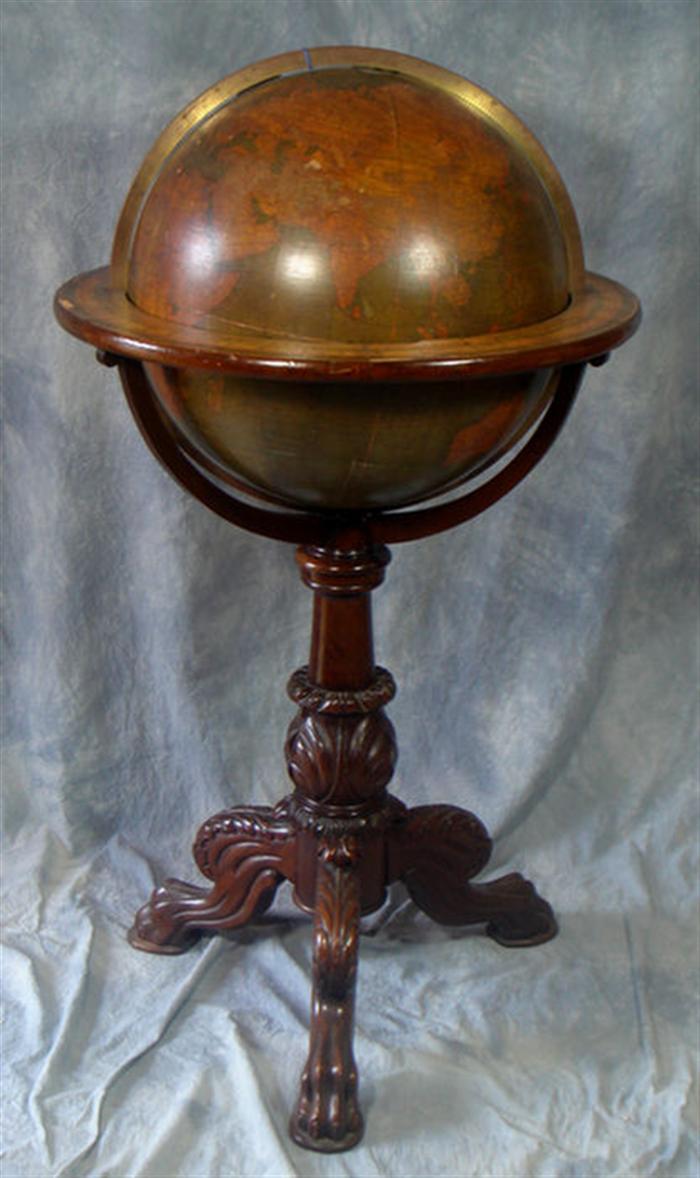 18" terrestrial globe by W & AK