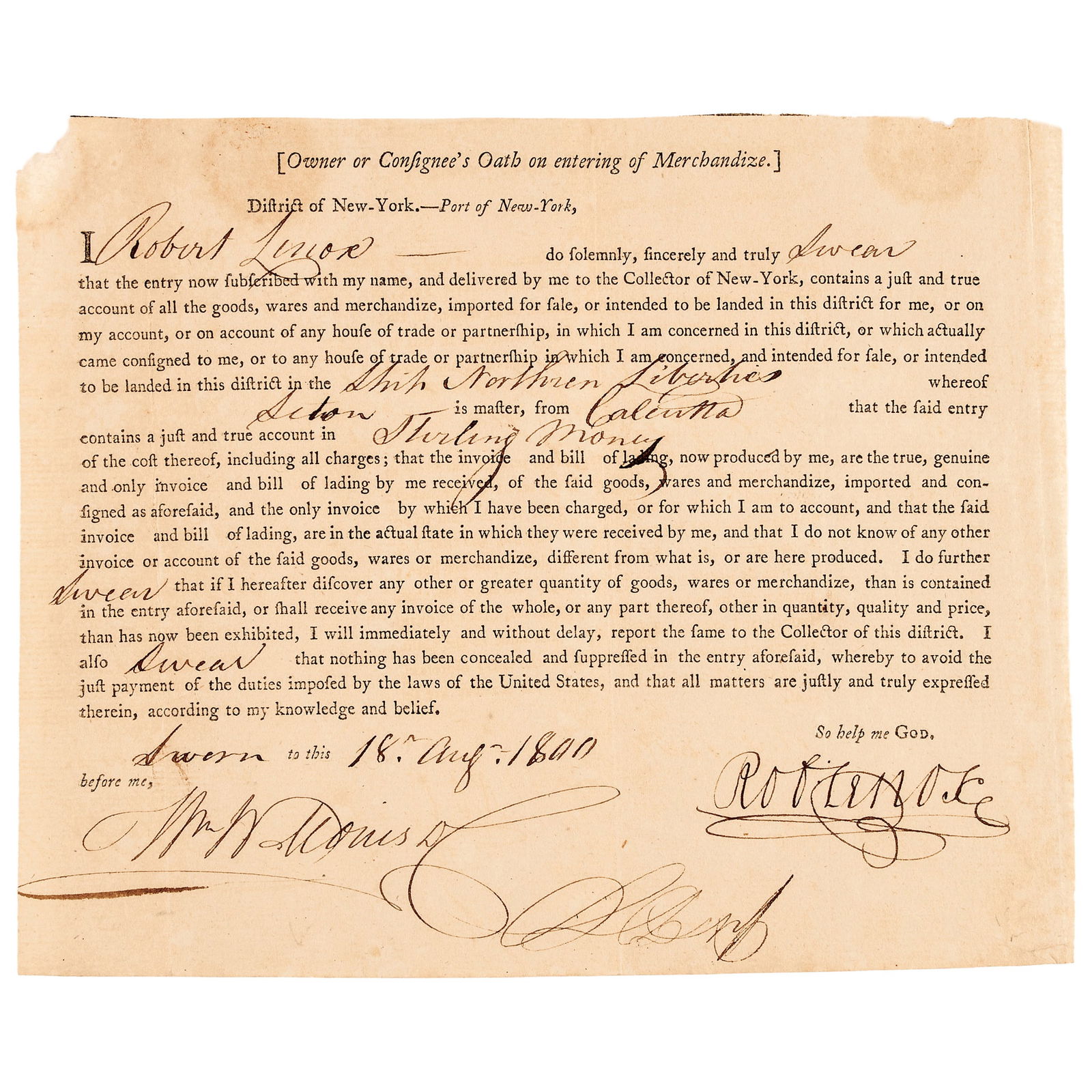 1800 MERCHANTS IMPORTER OWNER OR