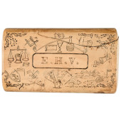 1800S SCRIMSHAWED FANCY WOODEN