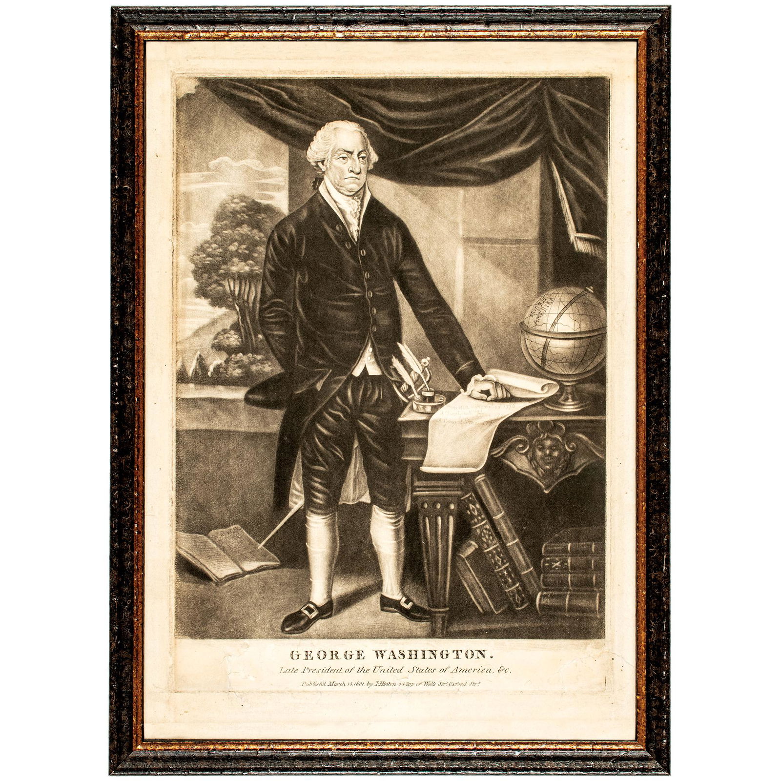 1801-DATED, FRAMED ENGRAVING,