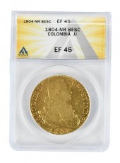1804 COLOMBIA GOLD EIGHT ESCUD