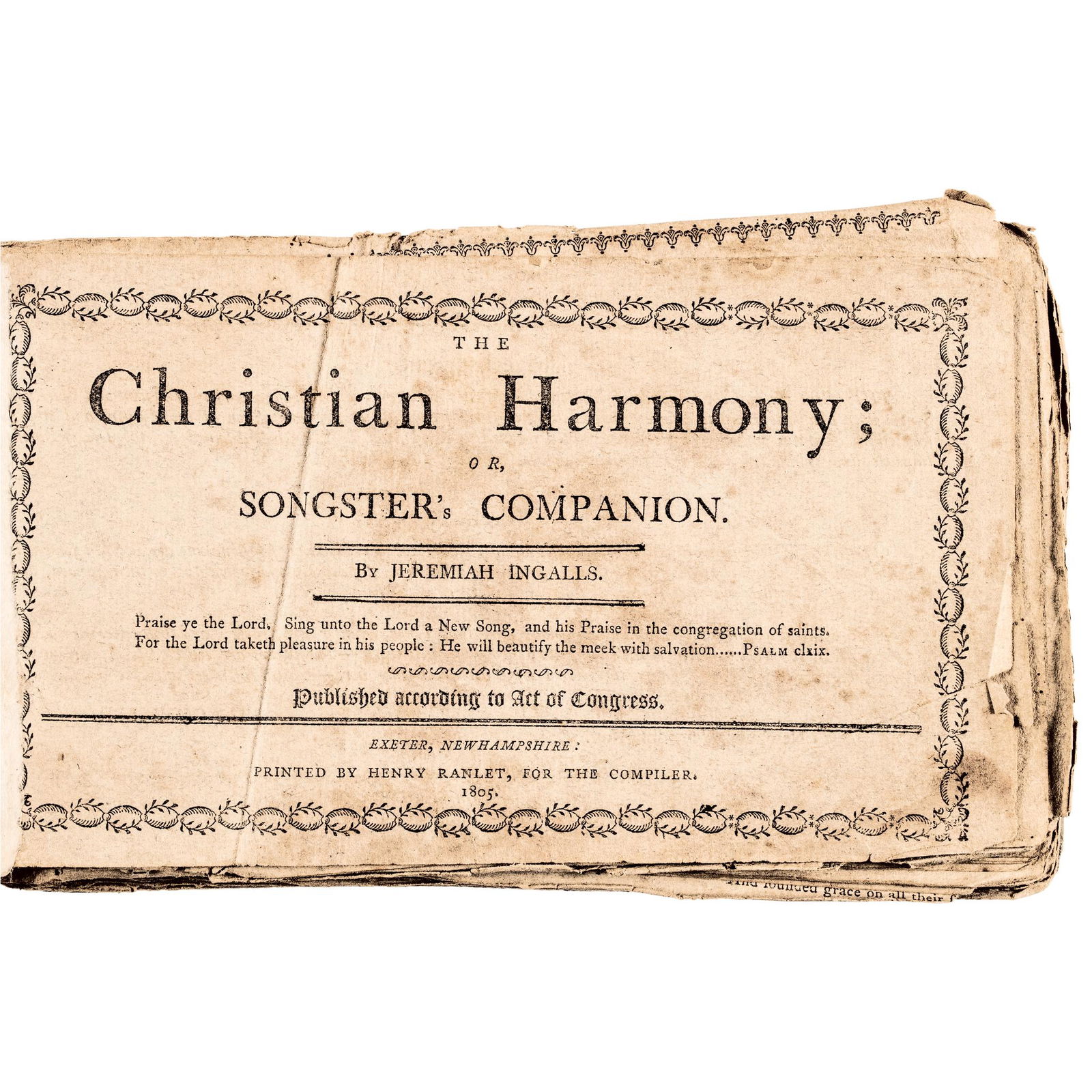 1805 AMERICAN SEPARATIST HYMNAL,