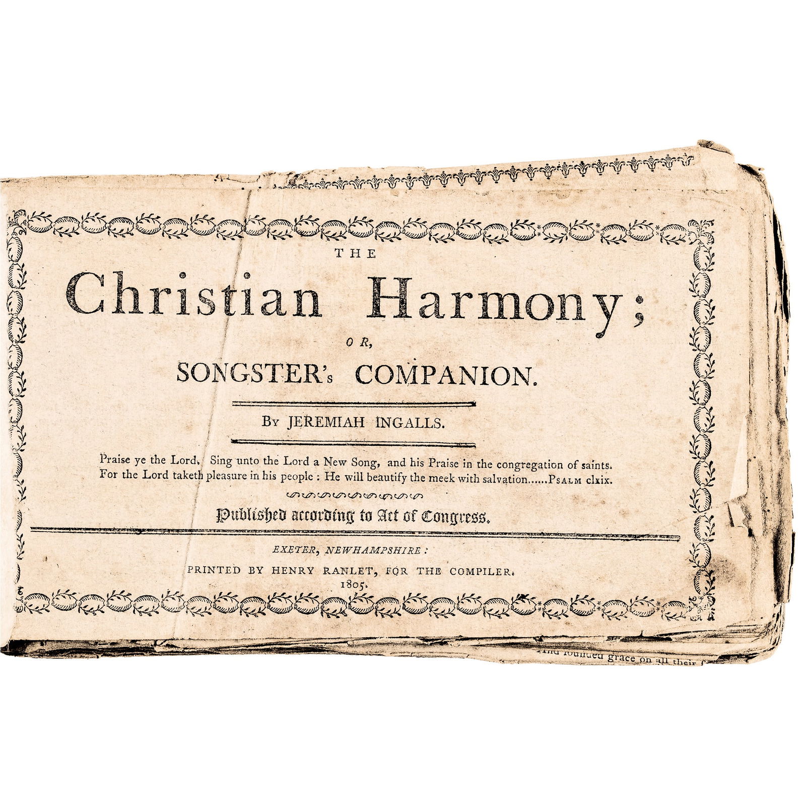 1805 AMERICAN SEPARATIST HYMNAL,