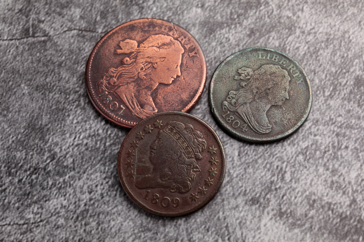 1807 LARGE CENT AND TWO HALF