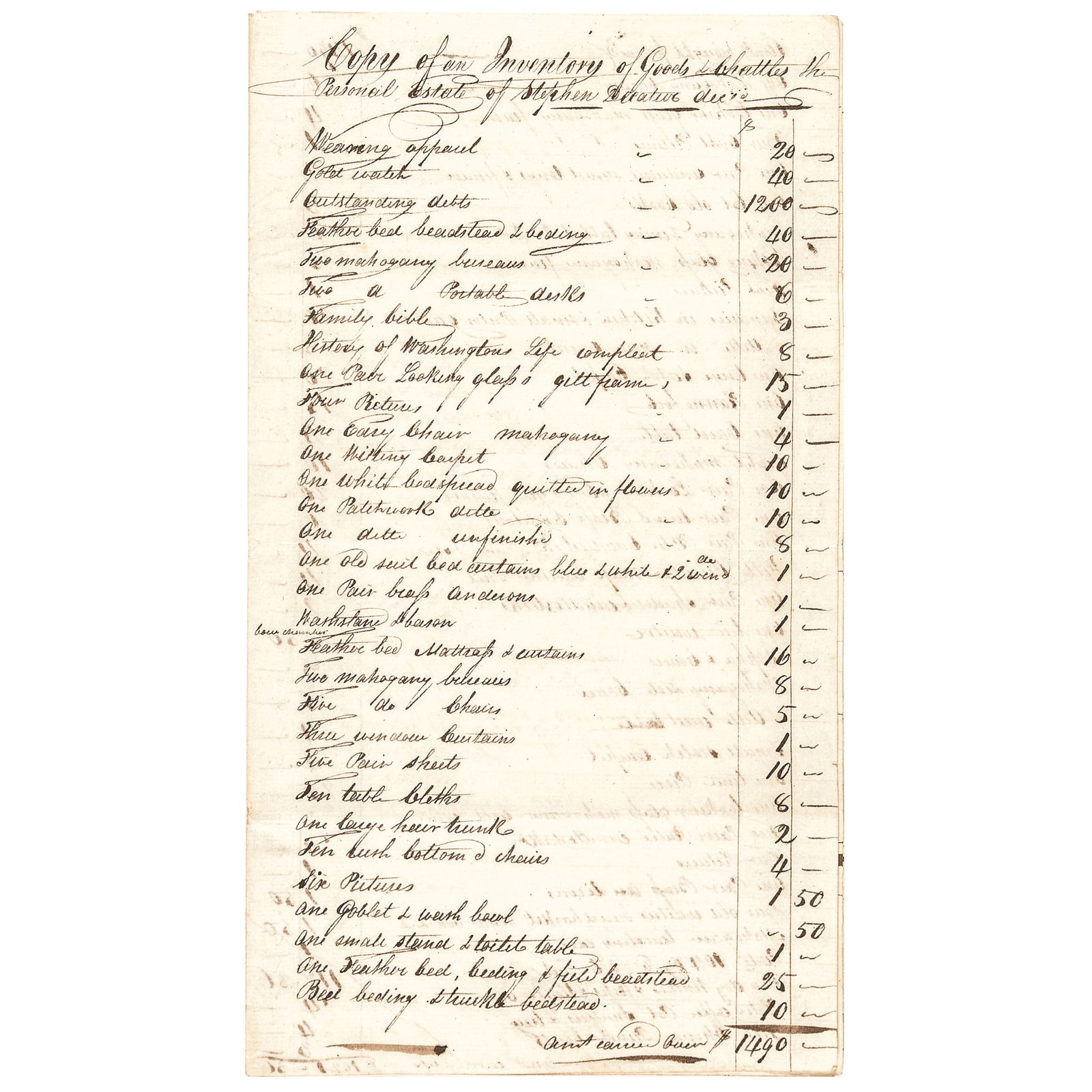 1808 THE PERSONAL ESTATE OF NAVY