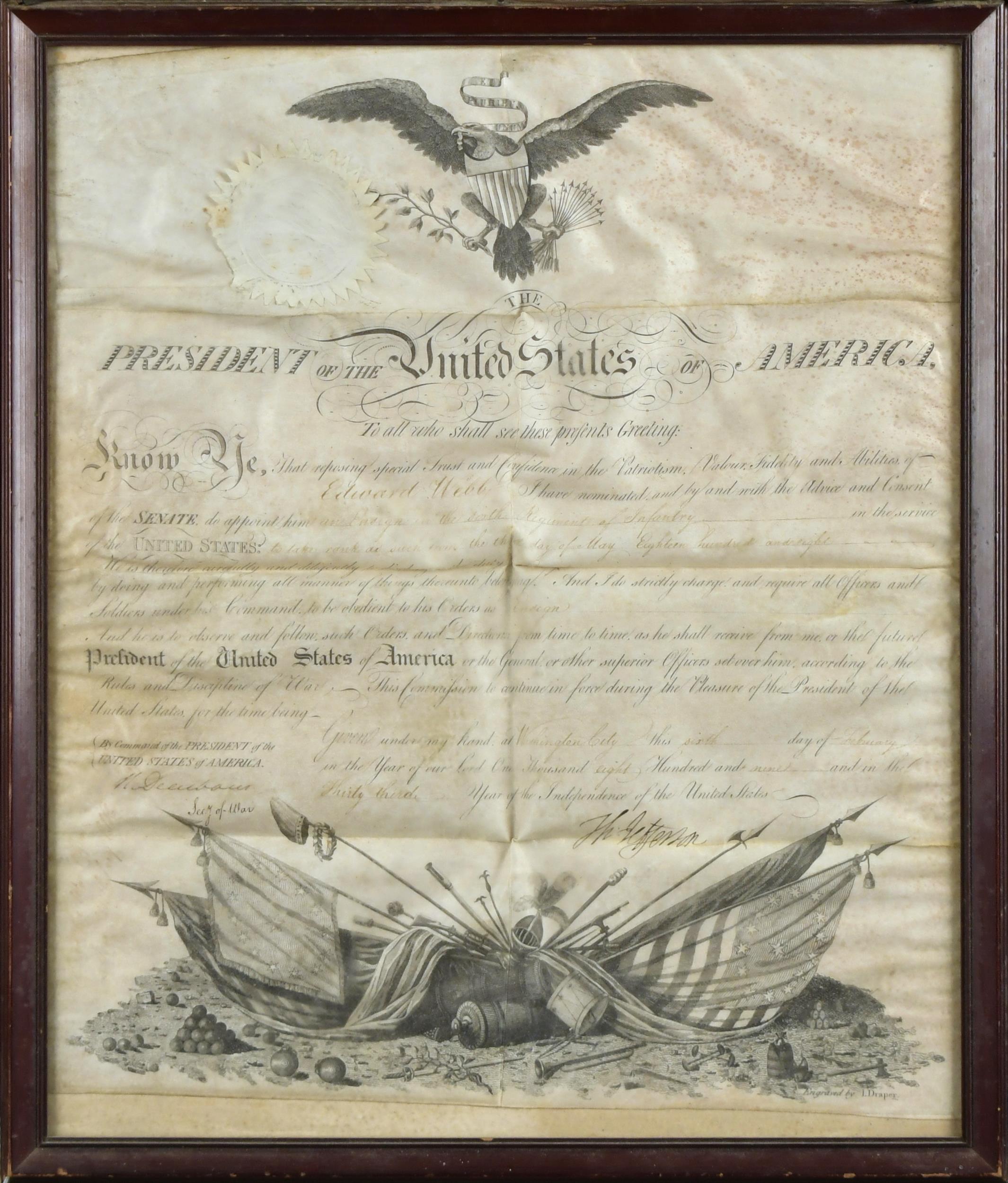 1809 THOMAS JEFFERSON APPOINTMENT
