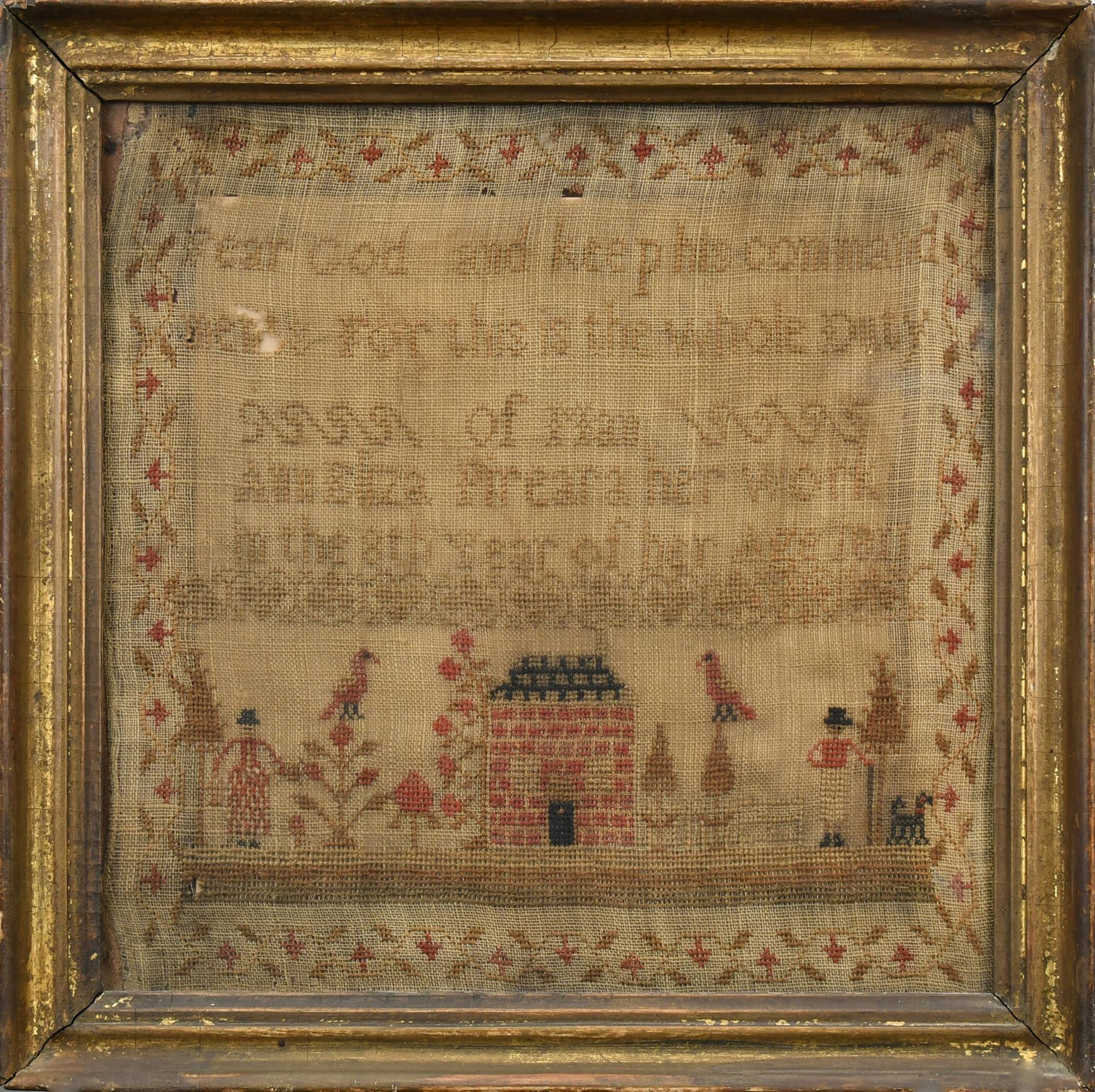 1811 BIBLICAL VERSE NEEDLEWORK,