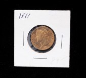 1811 GOLD 20 FRANC COIN. Circu