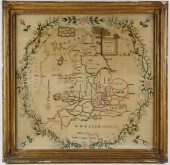1811 NEEDLEWORK MAP SAMPLER OF