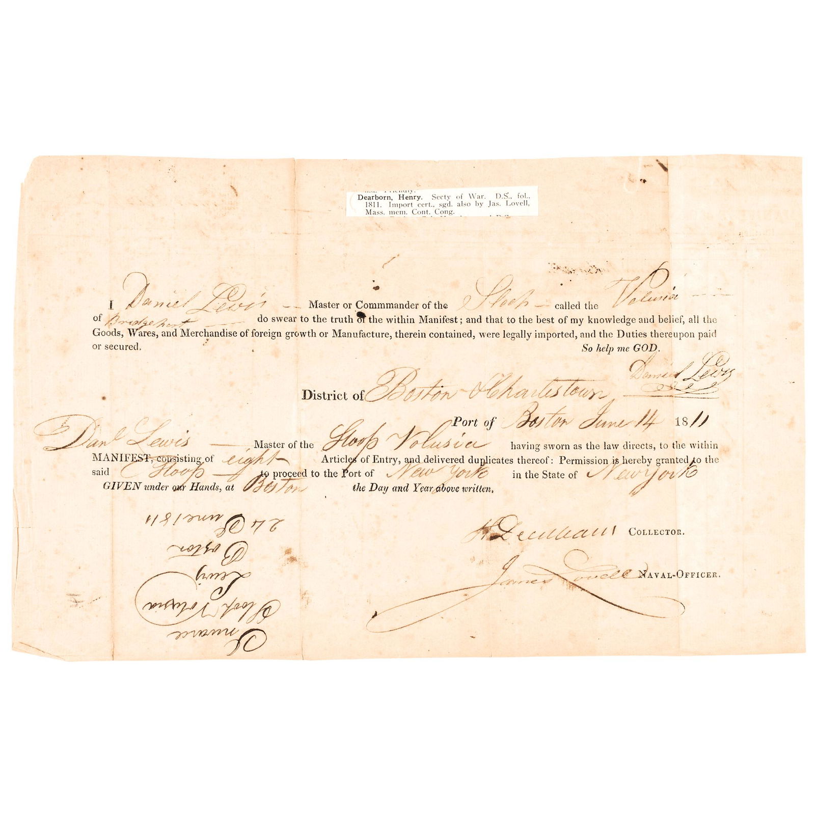 1811 PATRIOTS HENRY DEARBORN +