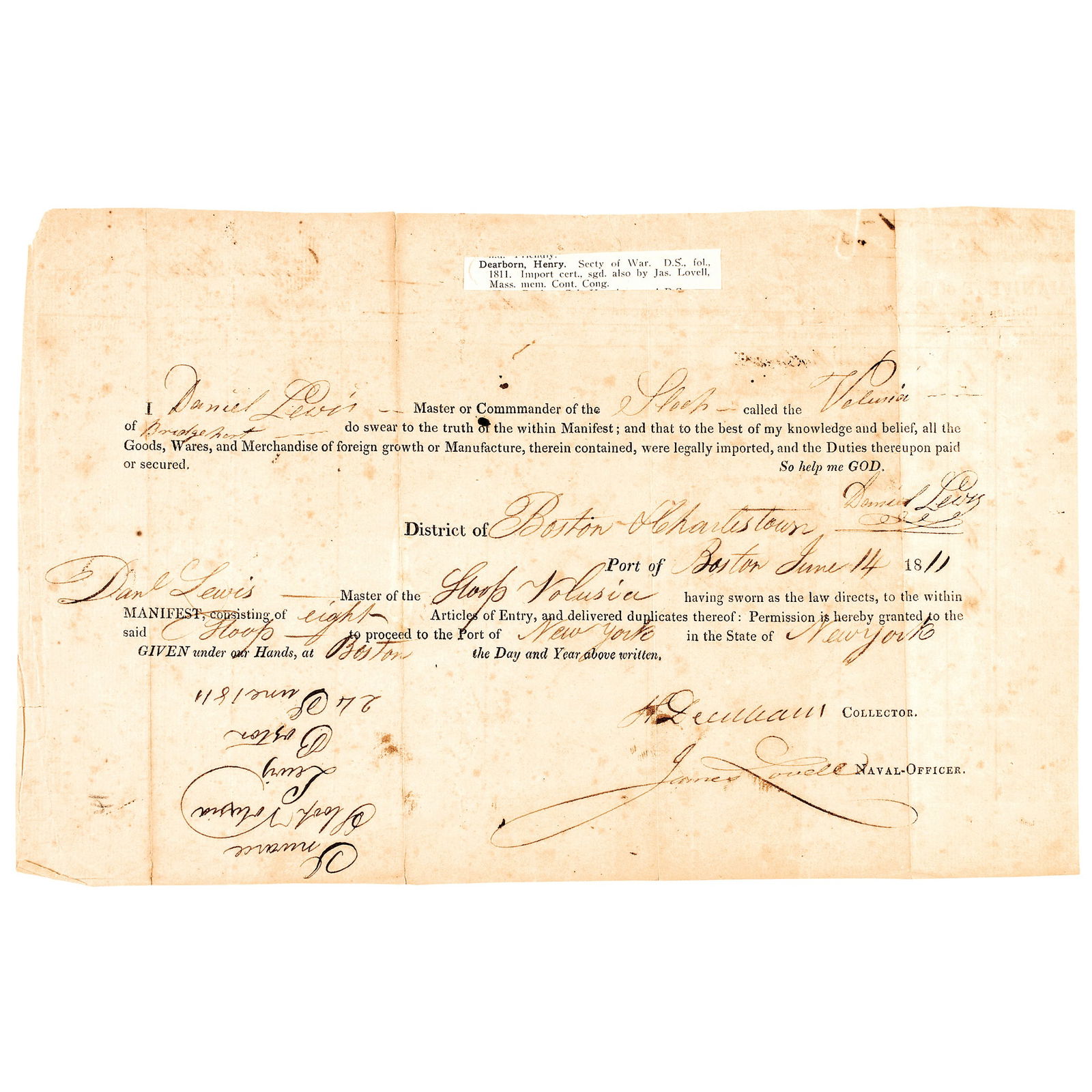 1811 PATRIOTS HENRY DEARBORN +