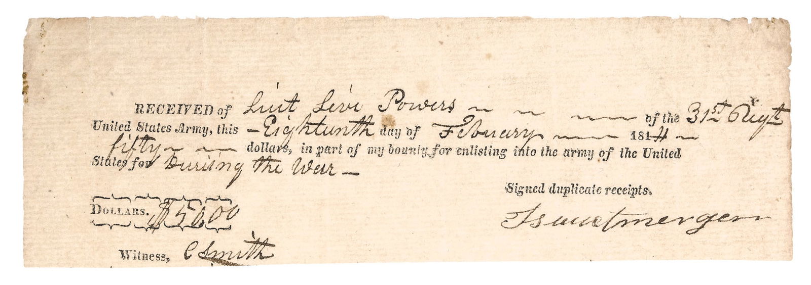1814-DATED WAR OF 1812,