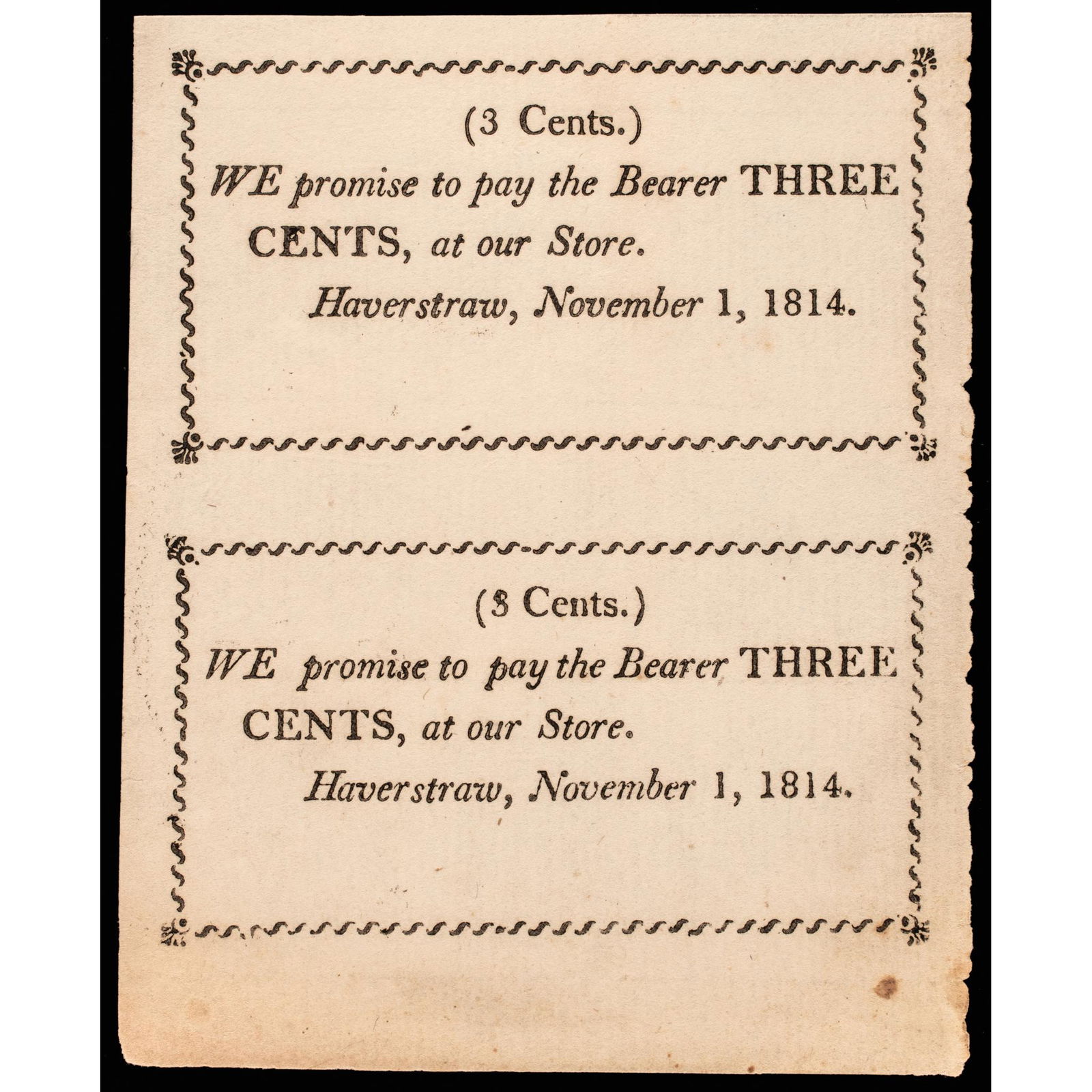 1814 WAR OF 1812 UNIQUE UNCUT