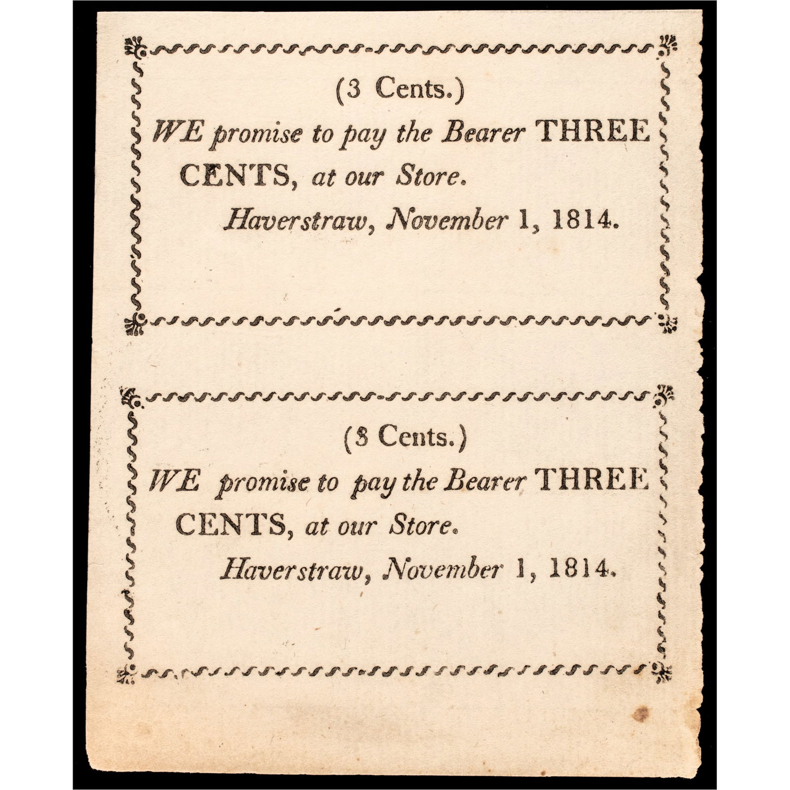 1814 WAR OF 1812 UNIQUE UNCUT