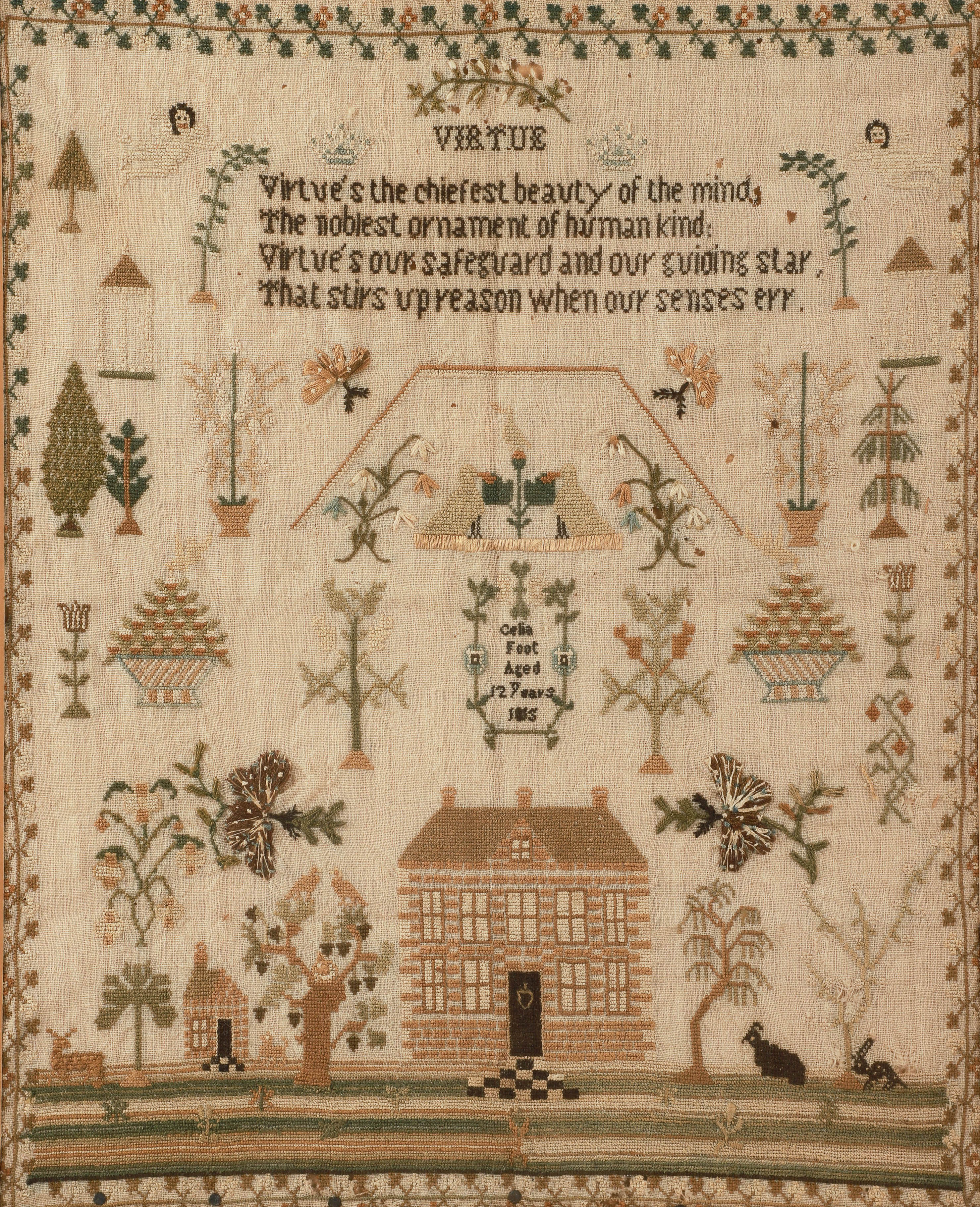1815 signed needlework sampler,
