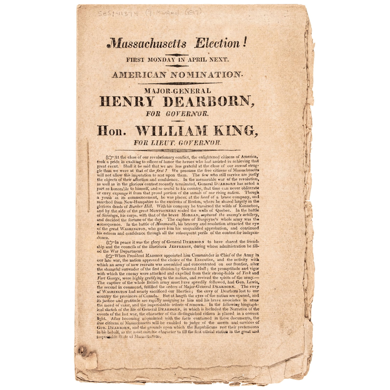1817 MASSACHUSETTS ELECTION!