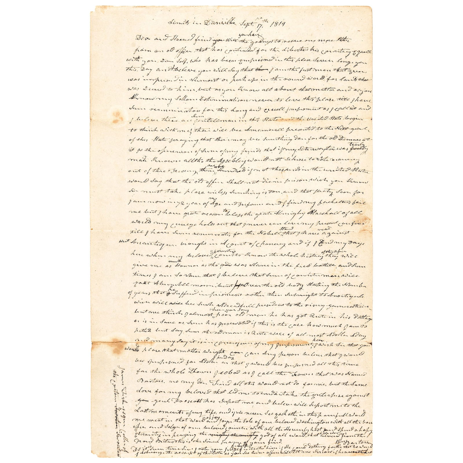 1819 GENERAL WILLIAM BARTON ALS