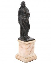 18/19TH C. BRONZE MADONNA ON M