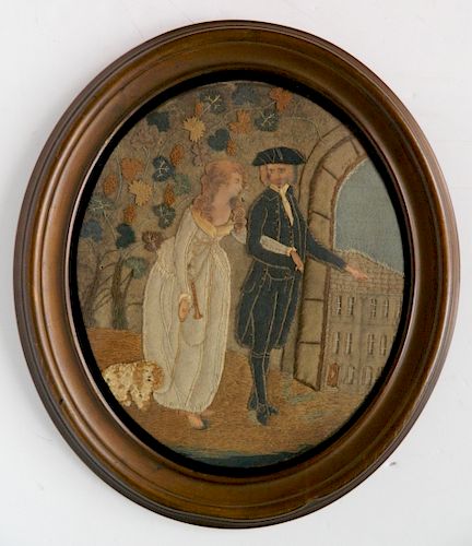 18/19TH C. EMBROIDERED SILK
