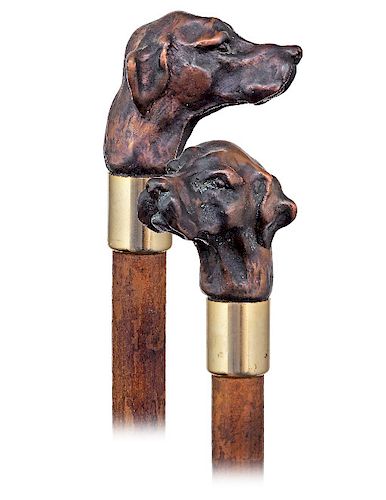 182. DOG HEAD DAY CANE -CA. 1920