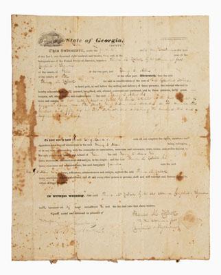 1821 Georgia land lottery grant,