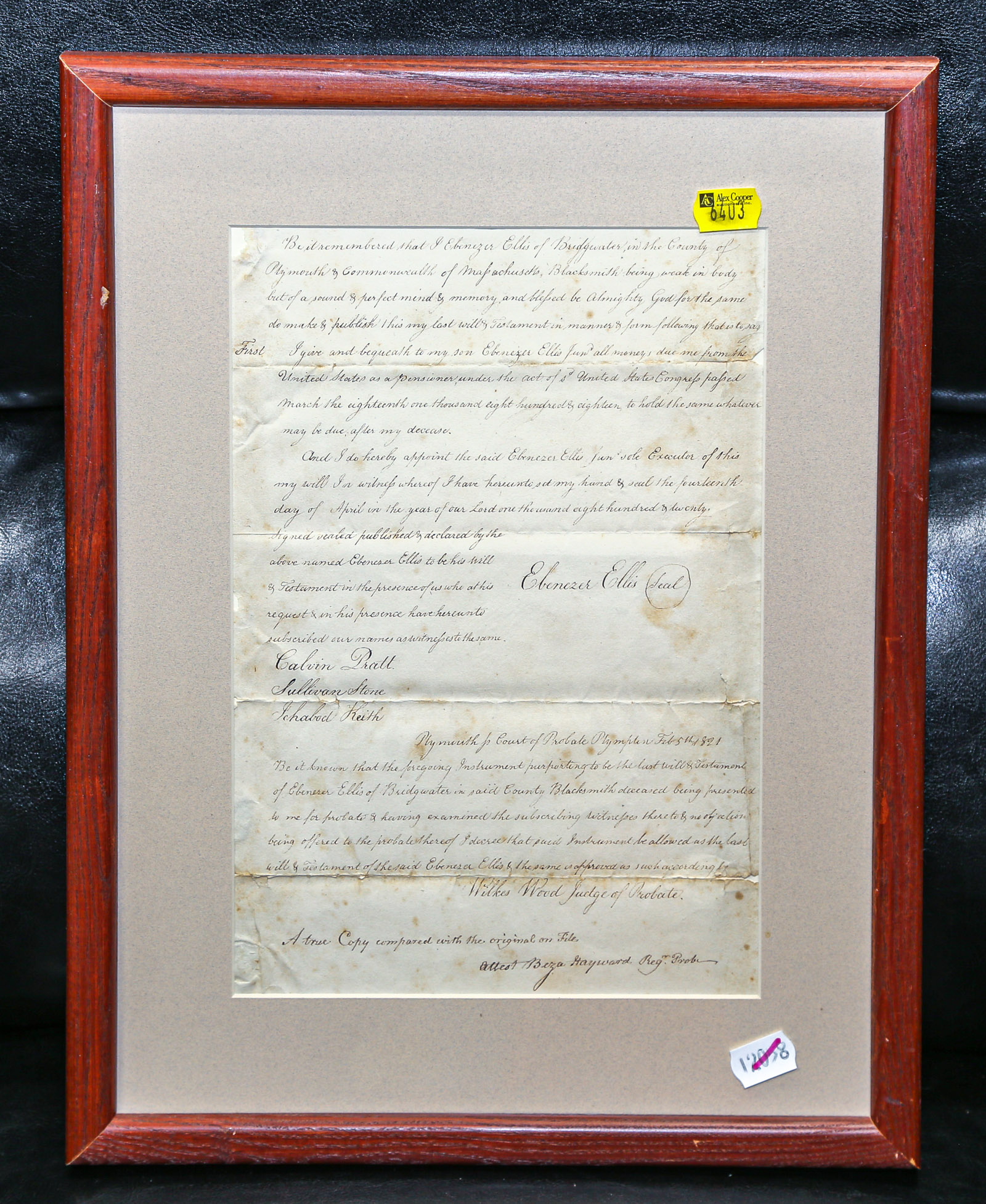 1821 PROBATE COURT DOCUMENT
