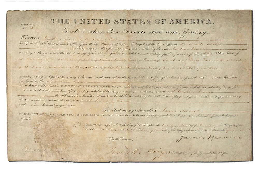 1822 JAMES MONROE PRESIDENTIAL