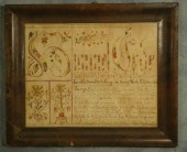 1822 PA German fractur, 11" x