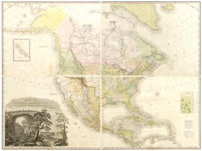 1822 Tanner map, North America,