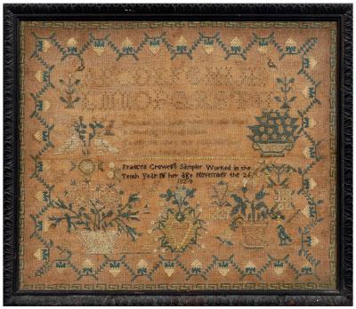 1824 American floral sampler,