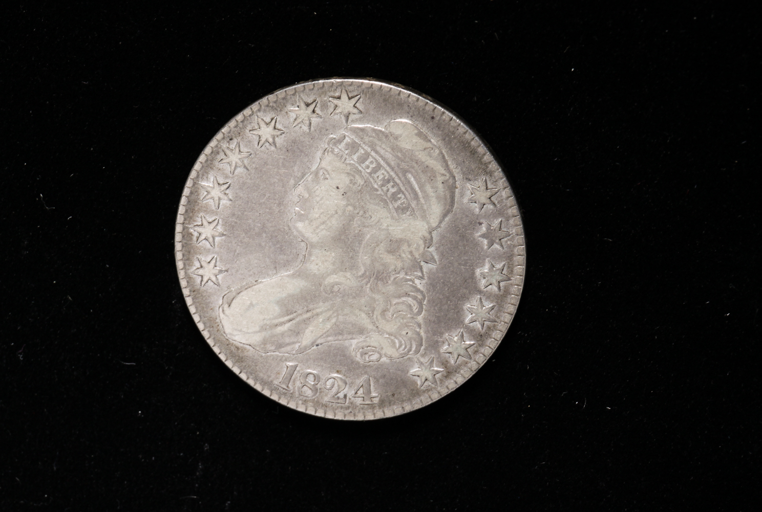 1824 BUST SILVER HALF DOLLAR 1824