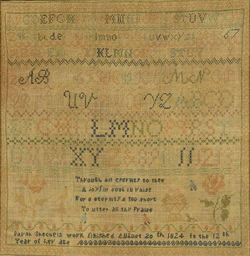 1824 NEEDLEWORK SAMPLER, ATTRIB