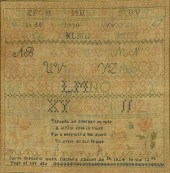 1824 NEEDLEWORK SAMPLER, ATTRI