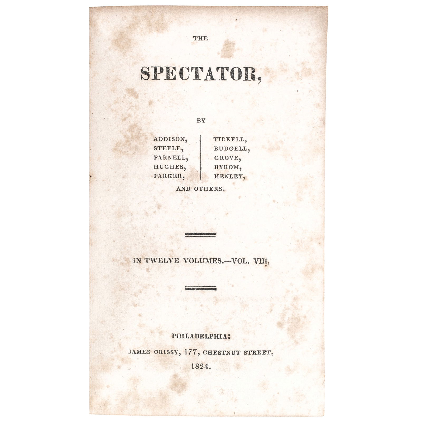 1824 THE SPECTATOR, BOOK WITH
