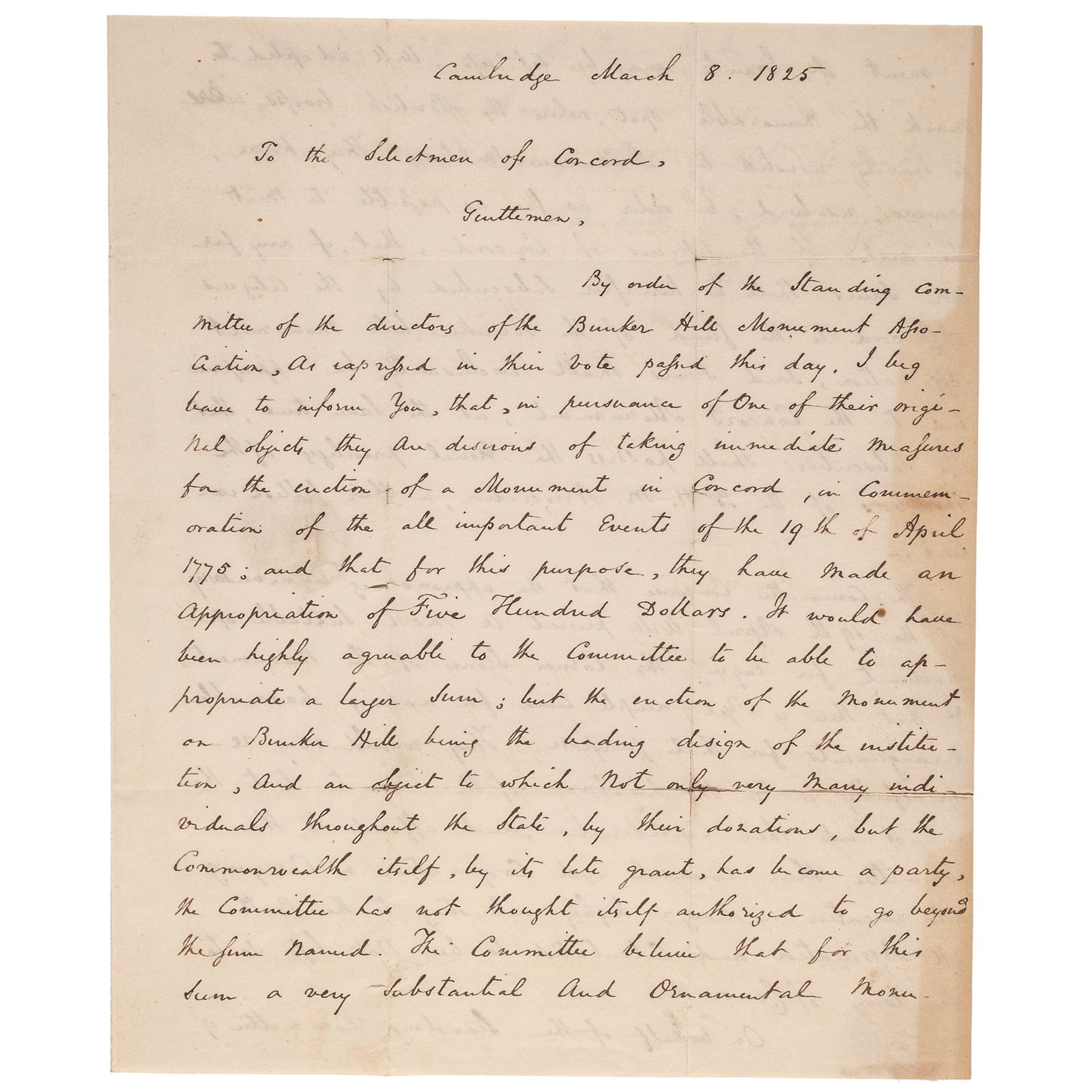 1825 EDWARD EVERETT WRITES CONCORD,