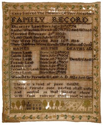 1826 Massachusetts needlework,