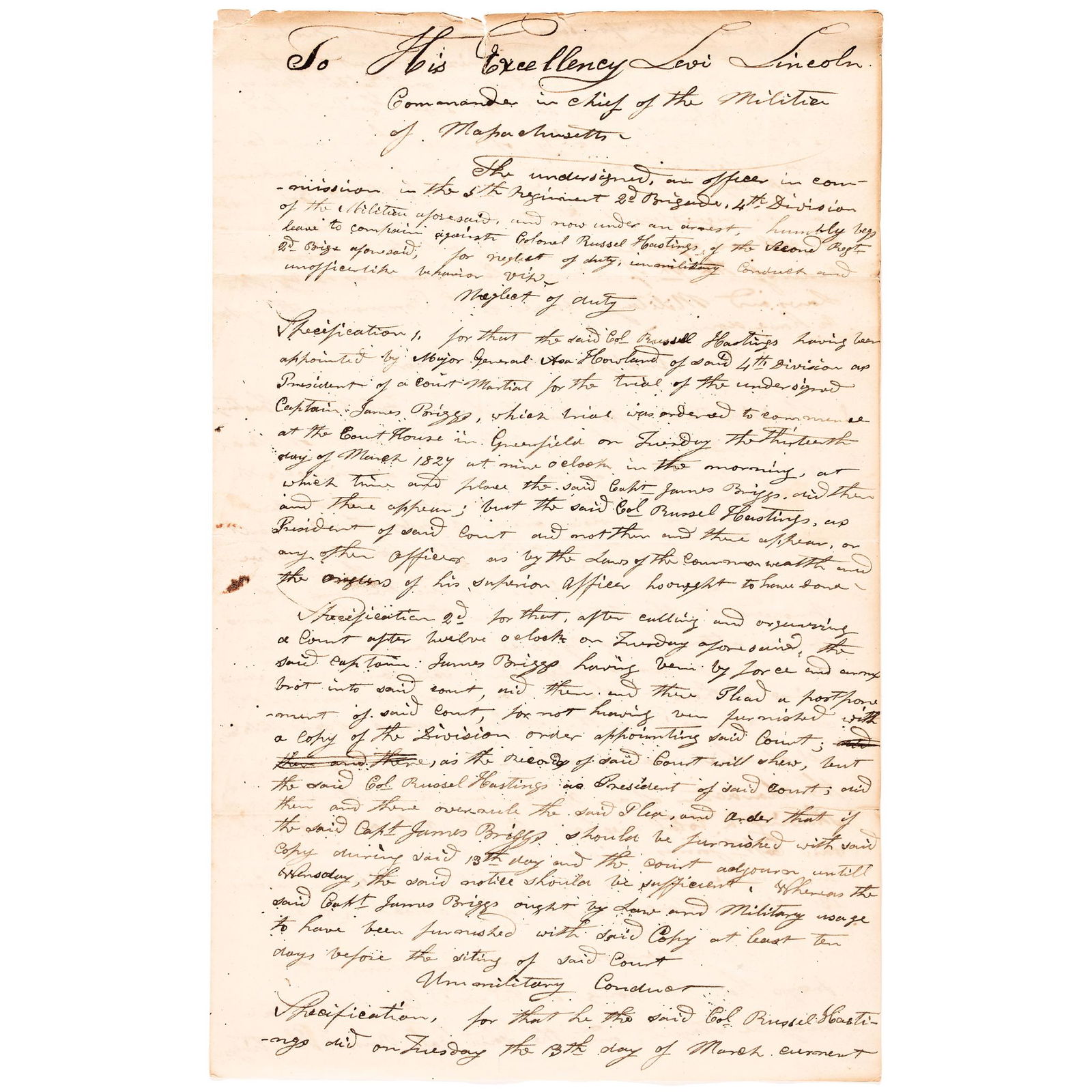 1827 COMPLAINTS AGAINST A MA. COURT