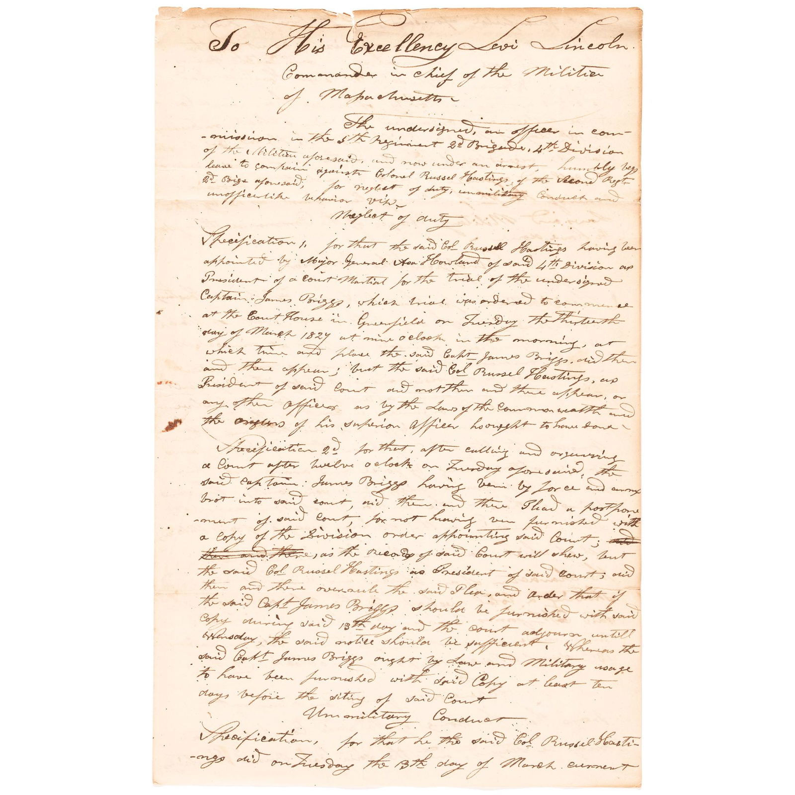 1827 COMPLAINTS AGAINST A MA. COURT