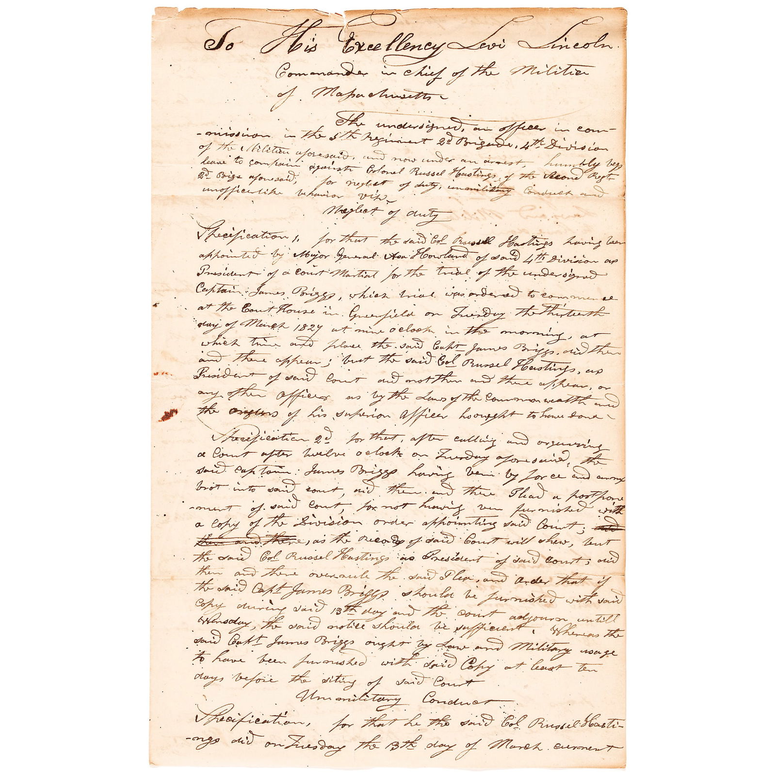 1827 COMPLAINTS AGAINST A MA. COURT
