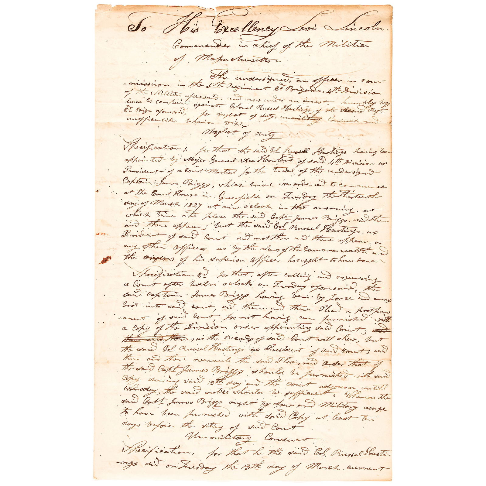 1827 MASSACHUSETTS MILITIA MILITARY