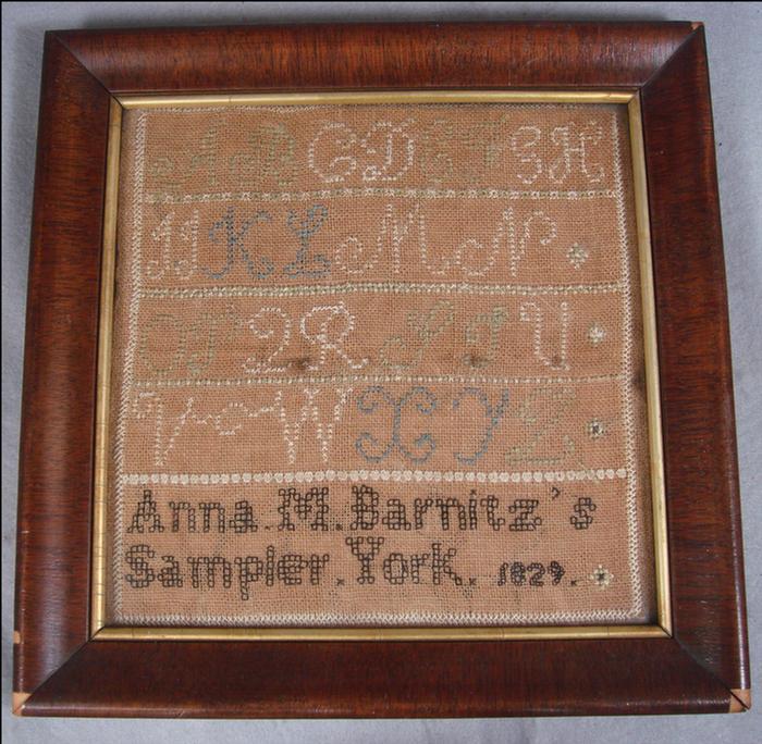 1827 needlework sampler, Anna M