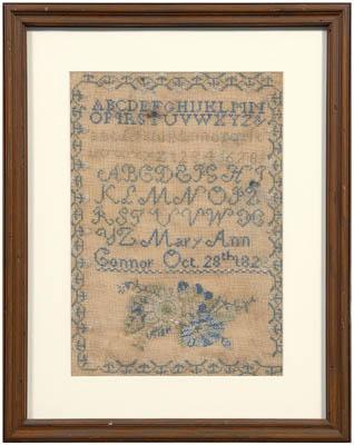 1828 alphabet sampler, nine-line