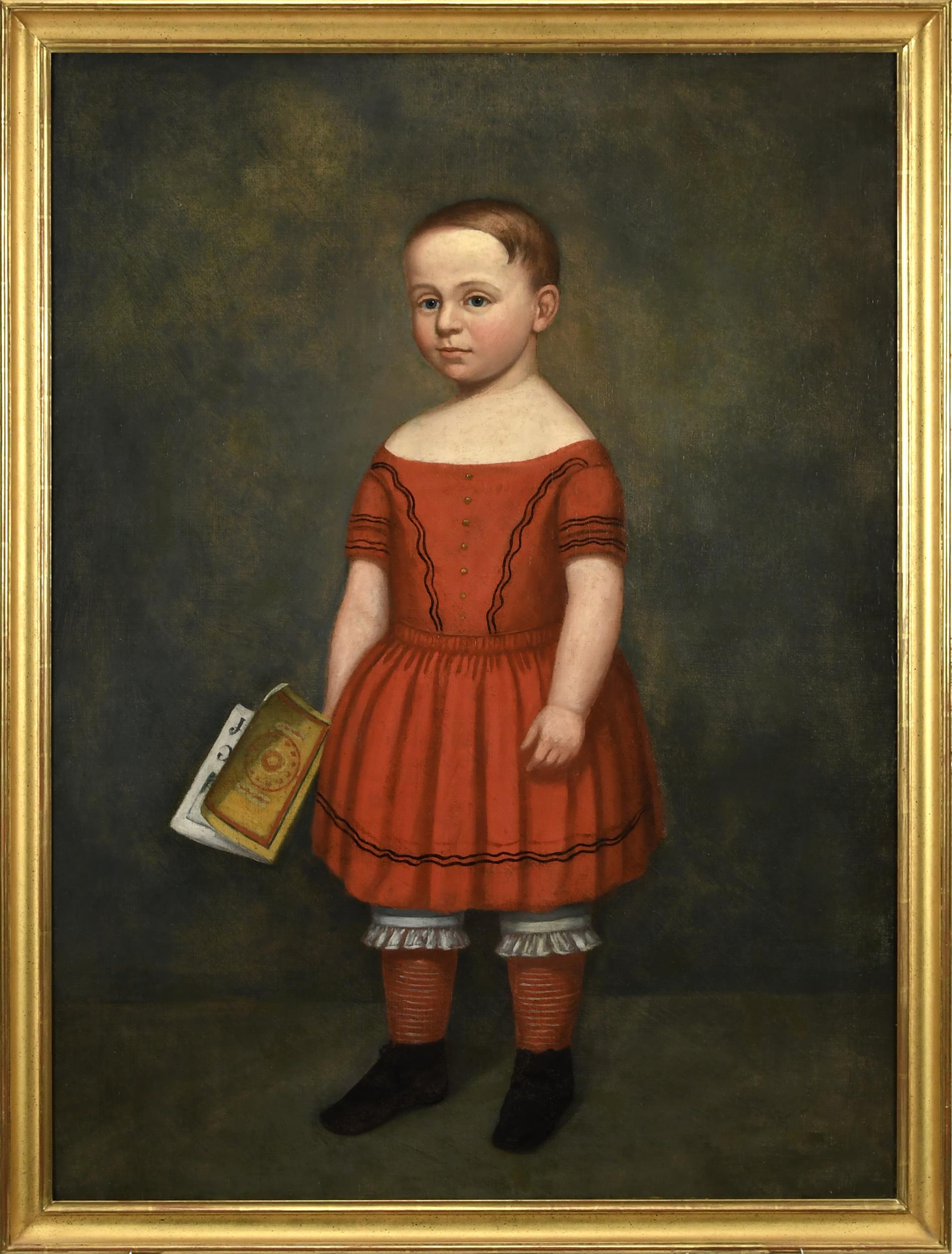 1830 AMERICAN SCHOOL FOLK PORTRAIT.