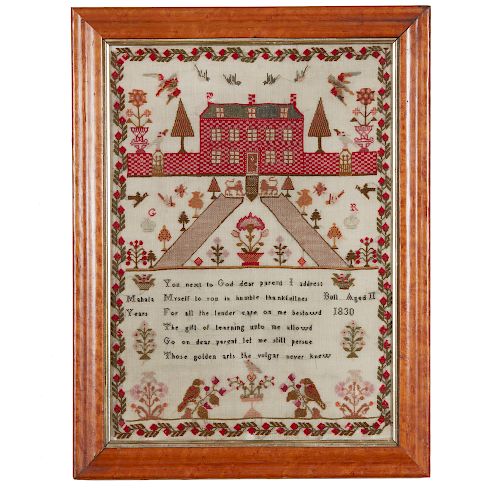 1830 SCHOOL GIRL SAMPLERFramed 1830