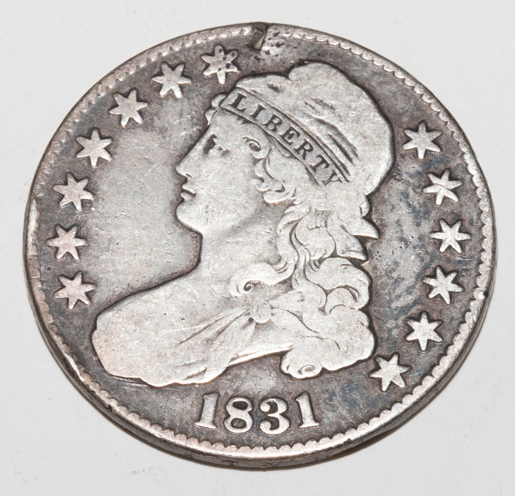 1831 BUST HALF, O-104 R-1 Rim cut
