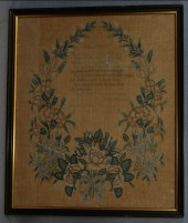 1832 silk needlework sampler b