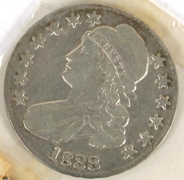 1833 Capped Bust Silver Half Dollar