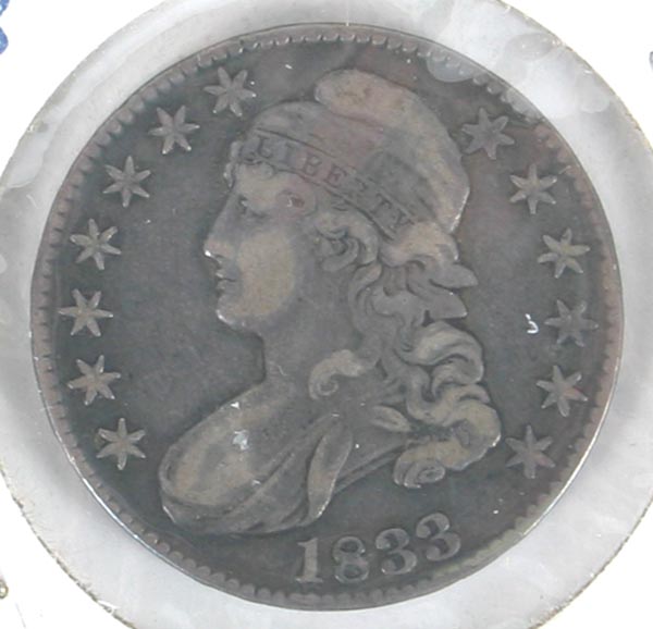 1833 Capped Bust Silver Half Dollar