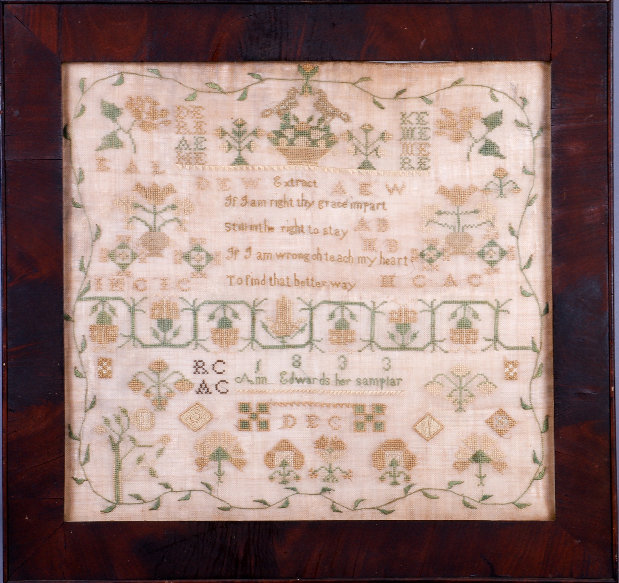 1833 Silk embroidered Ann Edwards