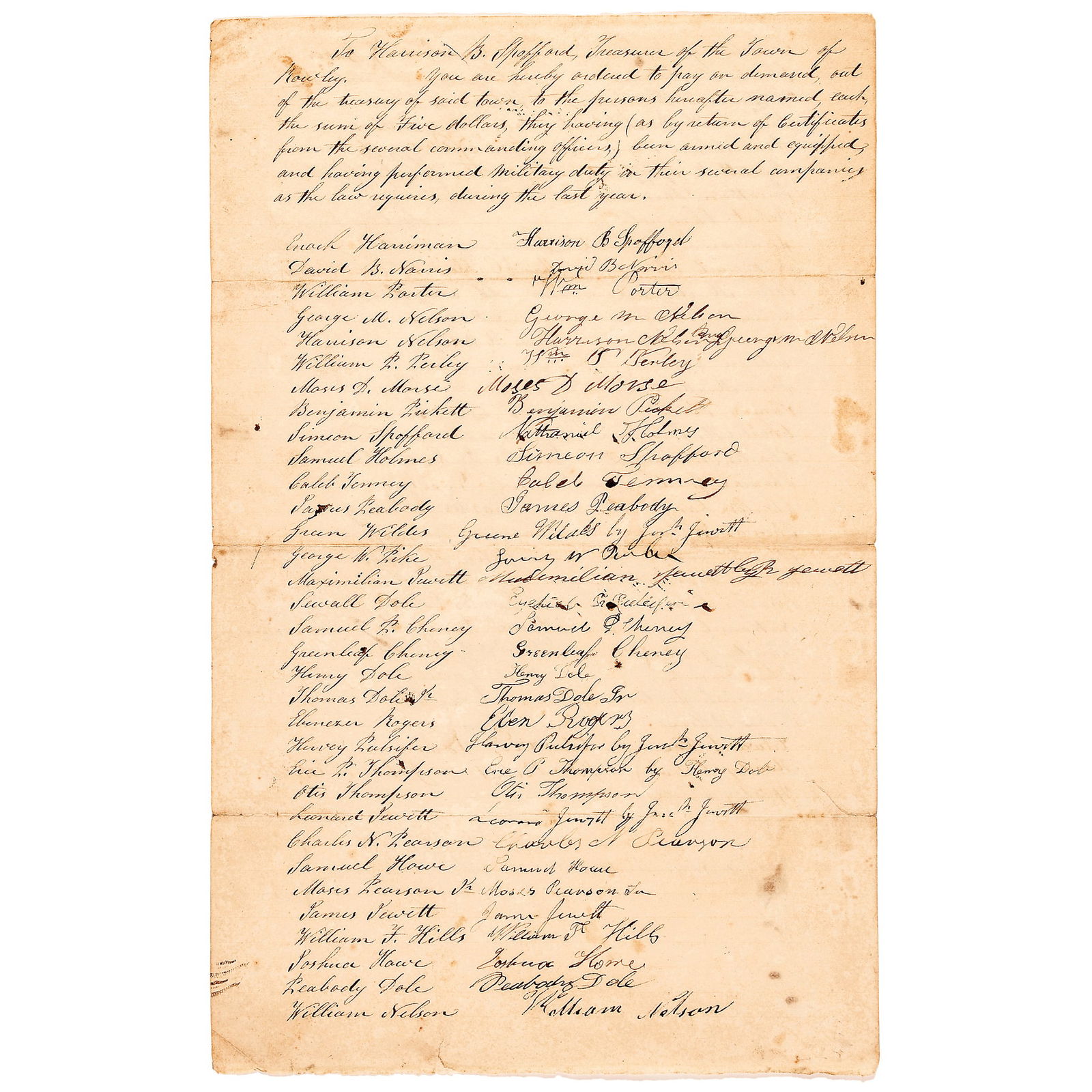 1835 MILITARY DOCUMENT PAY ORDER